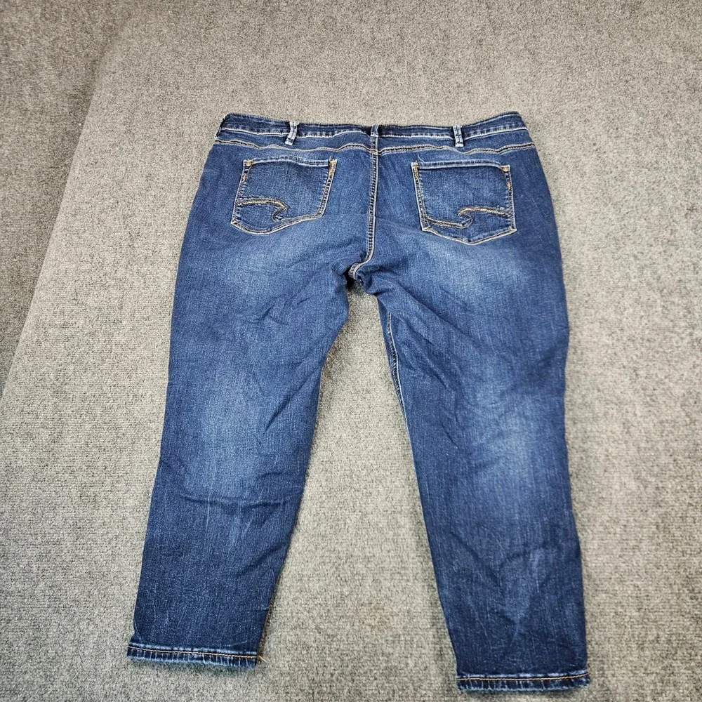 Silver Jeans Co Suki Skinny Crop Jeans Womens 22 Dark Wash Denim W43969SSX404